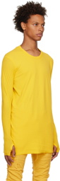 Boris Bidjan Saberi Yellow Ribbed Long Sleeve T-Shirt