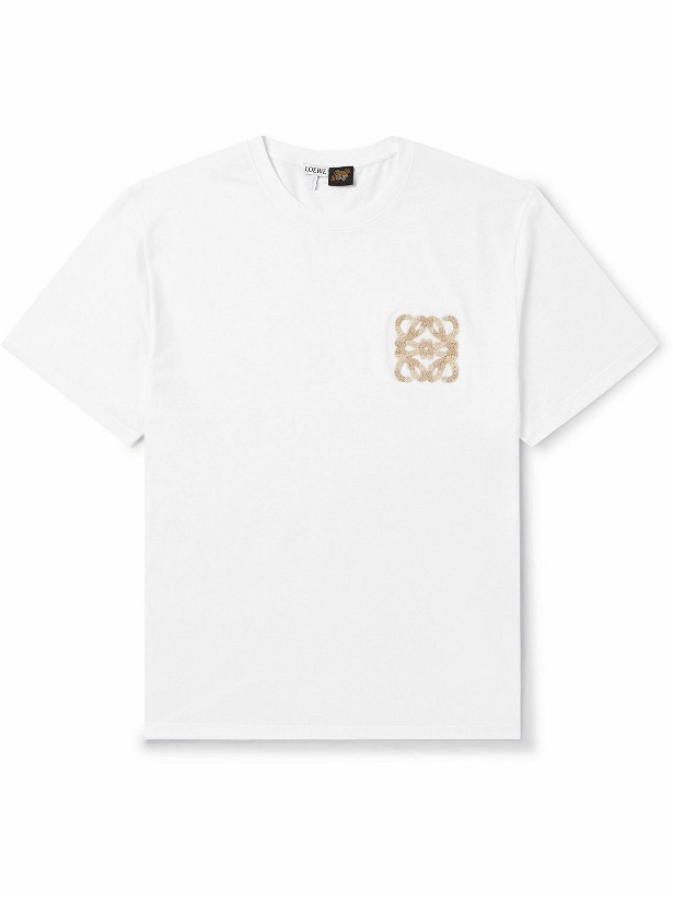 Photo: LOEWE - Paula's Ibiza Logo-Appliquéd Cotton-Jersey T-Shirt - White