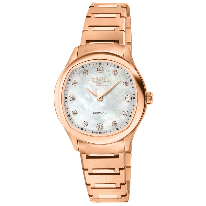 Photo: Gevril Morcote Diamond Mother of Pearl Dial Ladies Watch 19051B