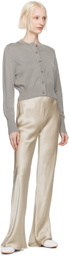 Silk Laundry Gray Cropped Cardigan