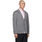 Thom Browne Grey Unconstructed Engineered Stripe Blazer