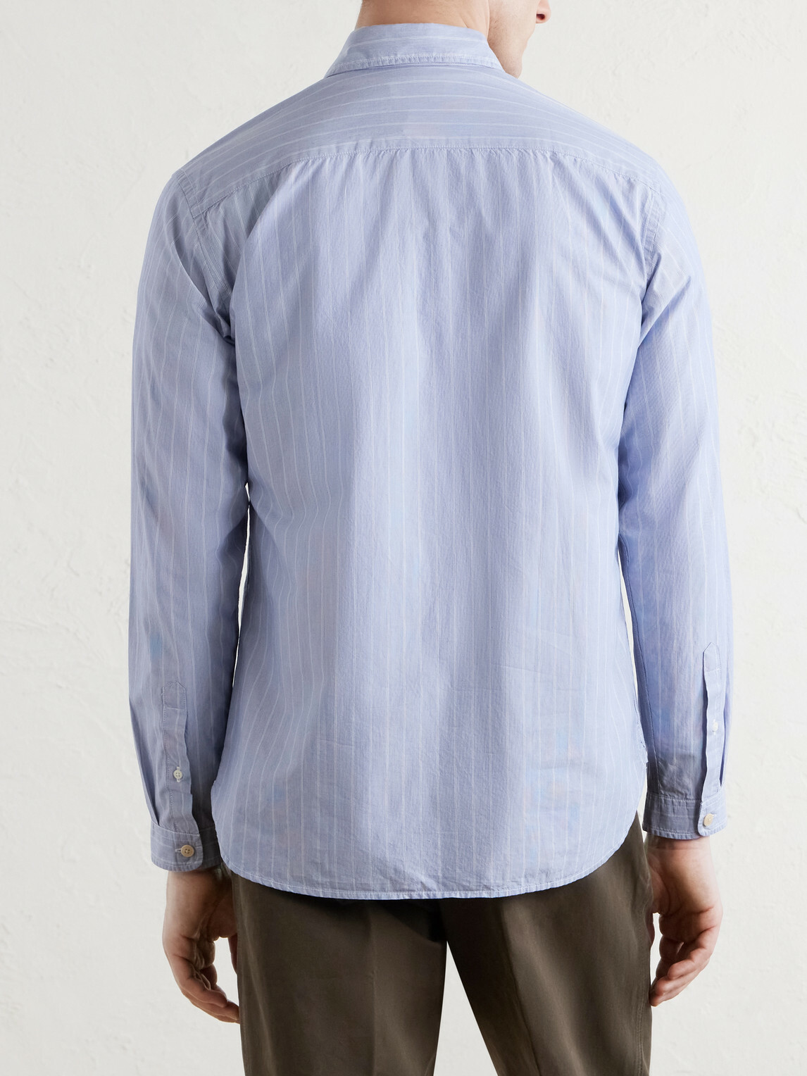 Oliver Spencer - New York Special Striped Cotton-Poplin Shirt - Blue