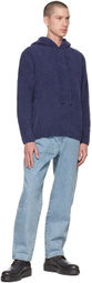 AMOMENTO Navy Rib Hoodie