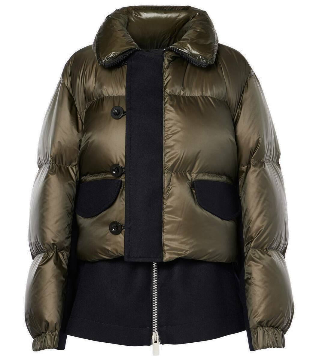 Sacai Wool-trimmed puffer jacket Sacai
