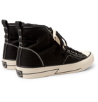visvim - Skagway Fringed Leather-Trimmed Canvas High-Top Sneakers - Black
