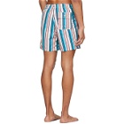 Bather Pink and Blue Striped Gradient Swim Shorts