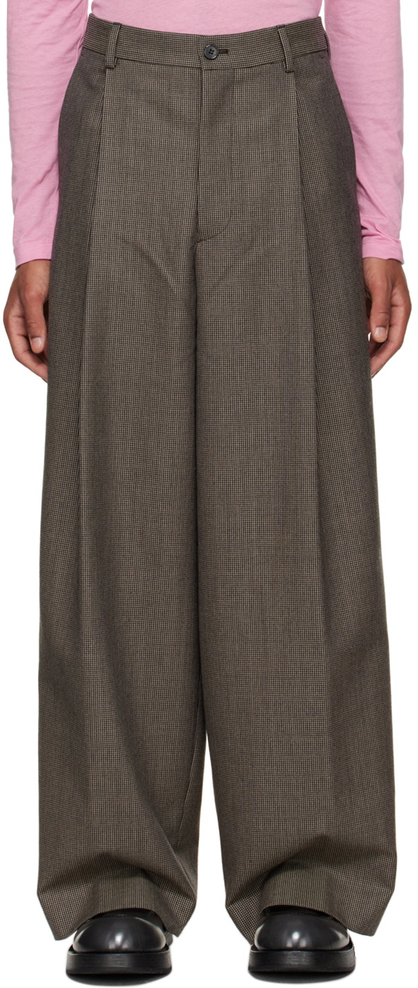 Dries Van Noten Black & Beige Pepper Trousers Dries Van Noten
