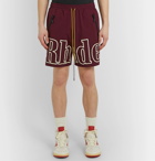 Rhude - Logo-Print Shell Drawstring Shorts - Burgundy