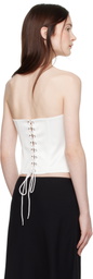 GUIZIO White Satin Corset Top