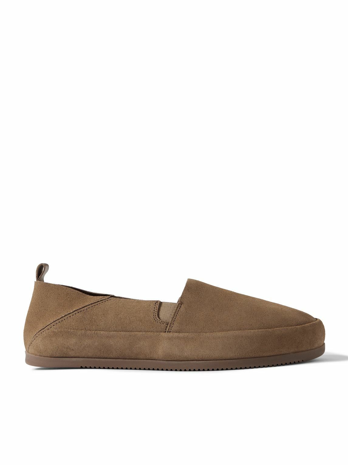Mulo - Collapsible-Heel Suede Loafers - Brown