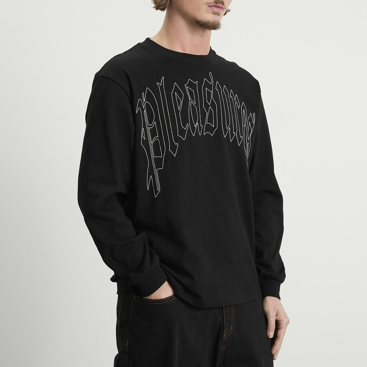 Pleasures Men's Twitch Long Sleeve T-Shirt in Black