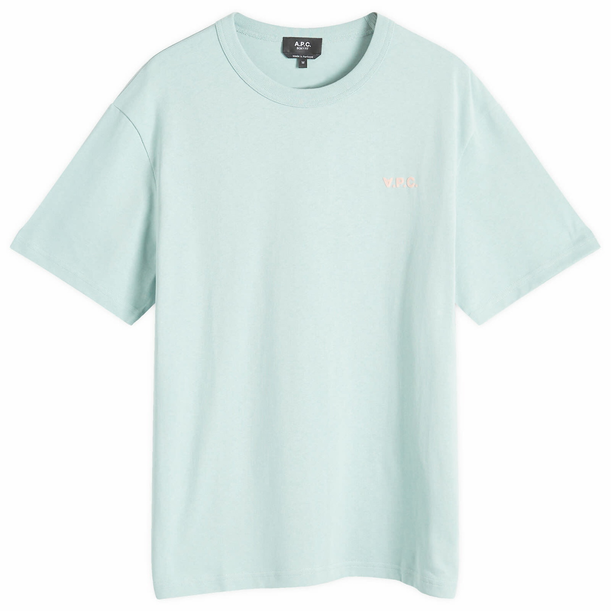A.P.C. Men's Small VPC Logo T-Shirt in Anthracite Marl/White