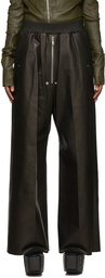 Rick Owens Black Leather Geth Belas Trousers