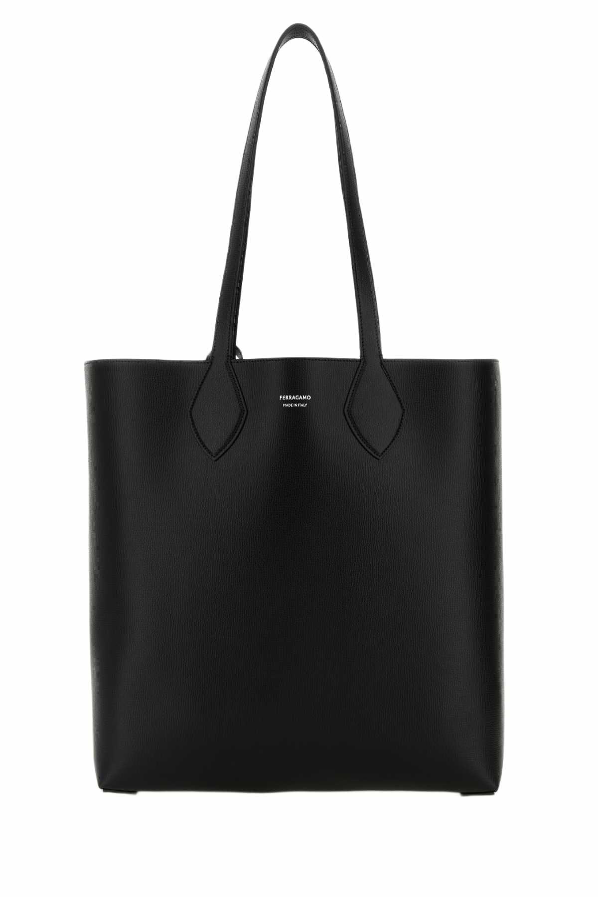 トートバッグ SALVATORE FERRAGAMO Black Leather Handbag SALVATORE FERRAGAMO Maxi Gancio Black Leather Tote Bag