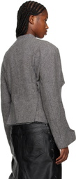 HODAKOVA Gray Raw Edge Jacket
