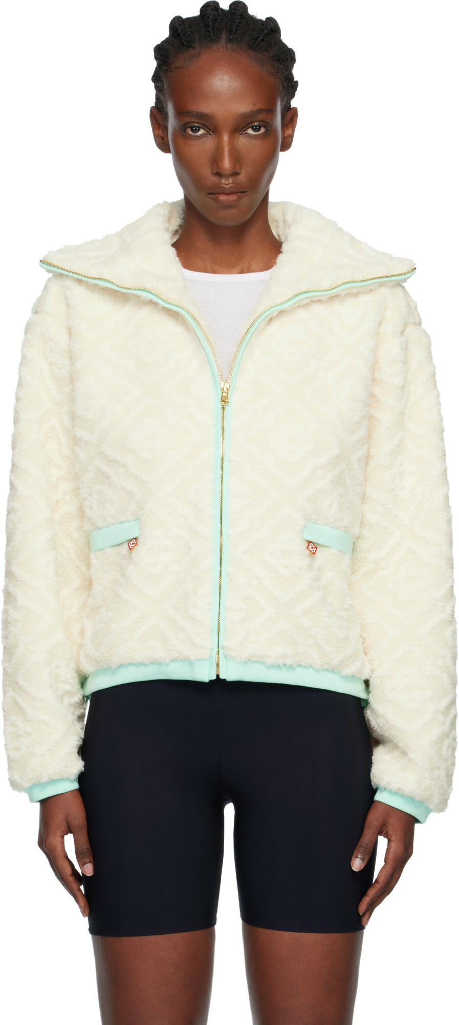 Casablanca Off-White Monogram Jacquard Fleece Jacket