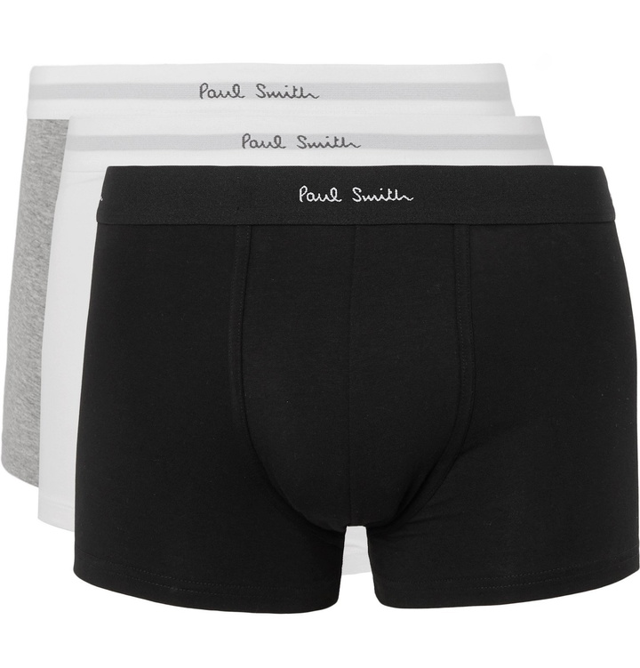 Photo: Paul Smith - Three-Pack Stretch-Cotton Boxer Briefs - Multi