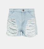 Dion Lee Distressed high-rise denim shorts