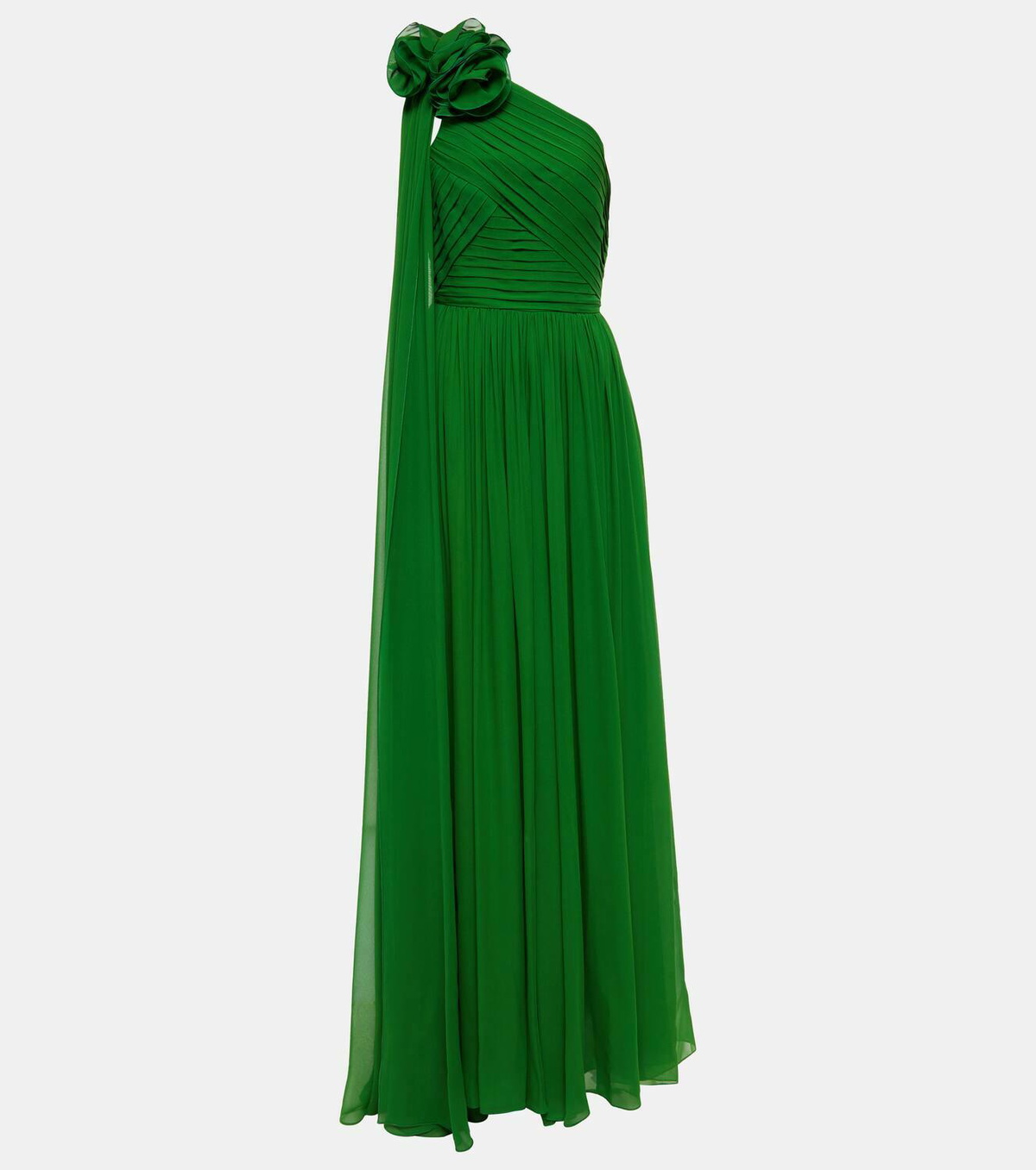 ワンピース Elie Saab Elie Saab Corsage-detail one-shoulder silk gown Elie Saab