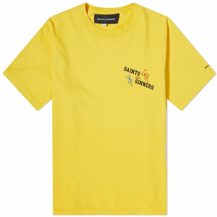 Photo: Bianca Chandon Men's Saints & Sinners T-Shirt in Yellow