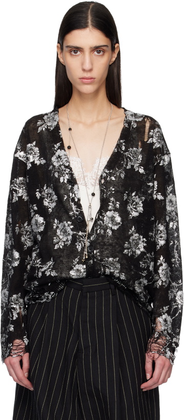 Photo: R13 Black Printed Boyfriend Cardigan