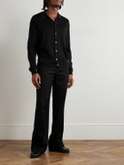 Versace - Logo-Appliquéd Silk and Cotton-Blend Cardigan - Black