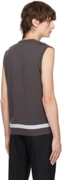The World Is Your Oyster Gray Cut-Out Tank Top
