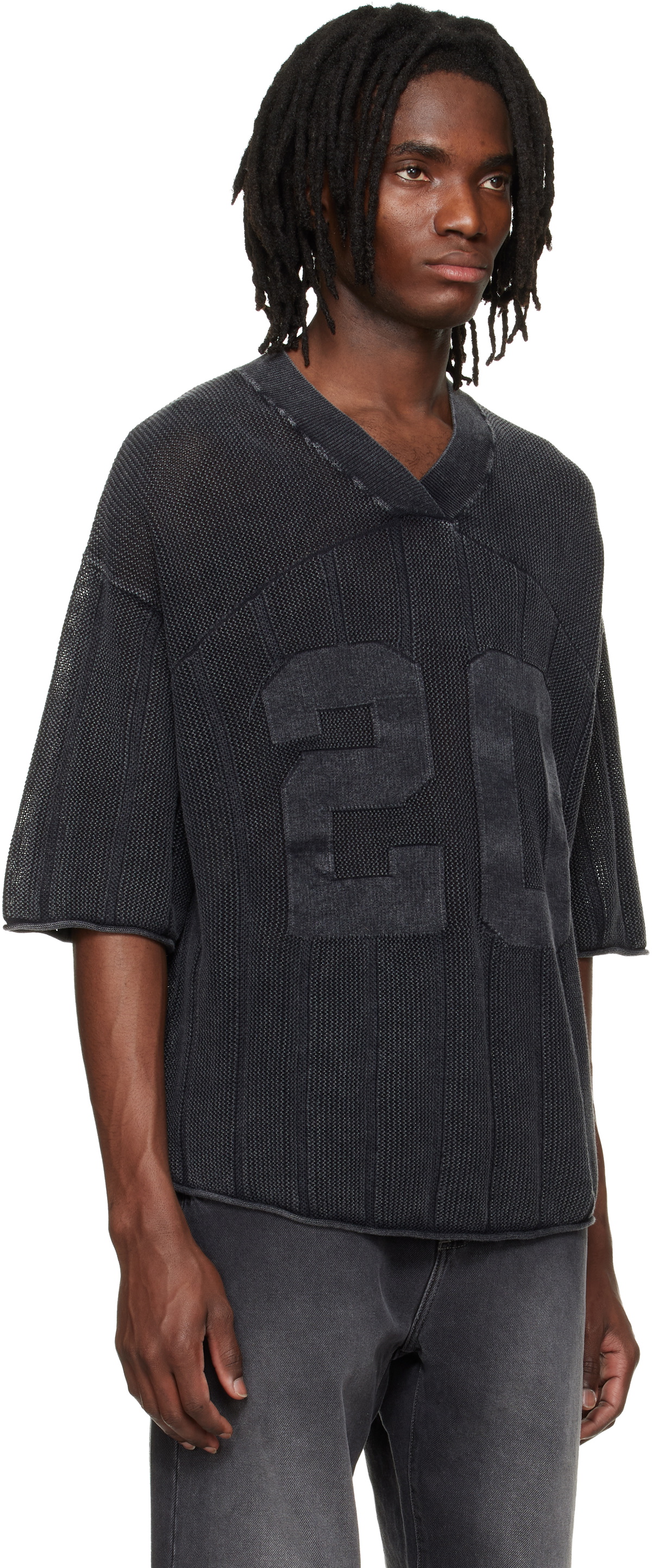 Represent Gray Knitted Varsity Jersey