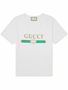GUCCI - Distressed Printed Cotton-Jersey T-Shirt - White