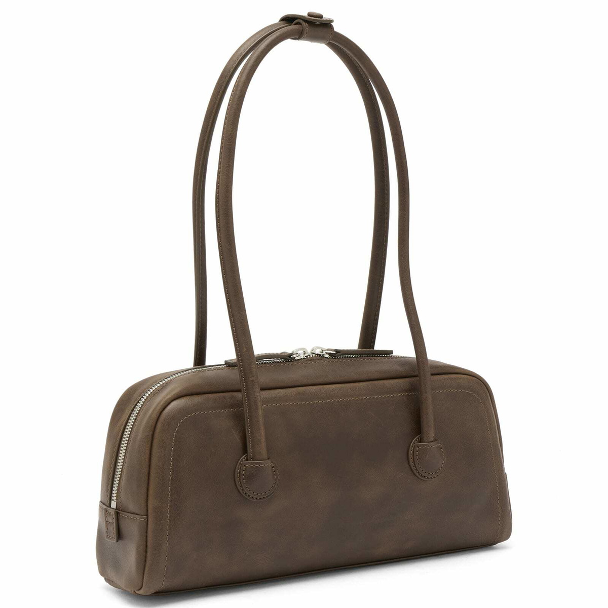 MARGESHERWOOD Women's Soft Boston EW Bag in Washed Brown Pull-Up 