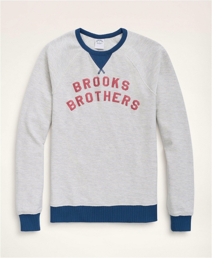 Photo: Brooks Brothers Men's Cotton Terry Logo Sweatshirt | White
