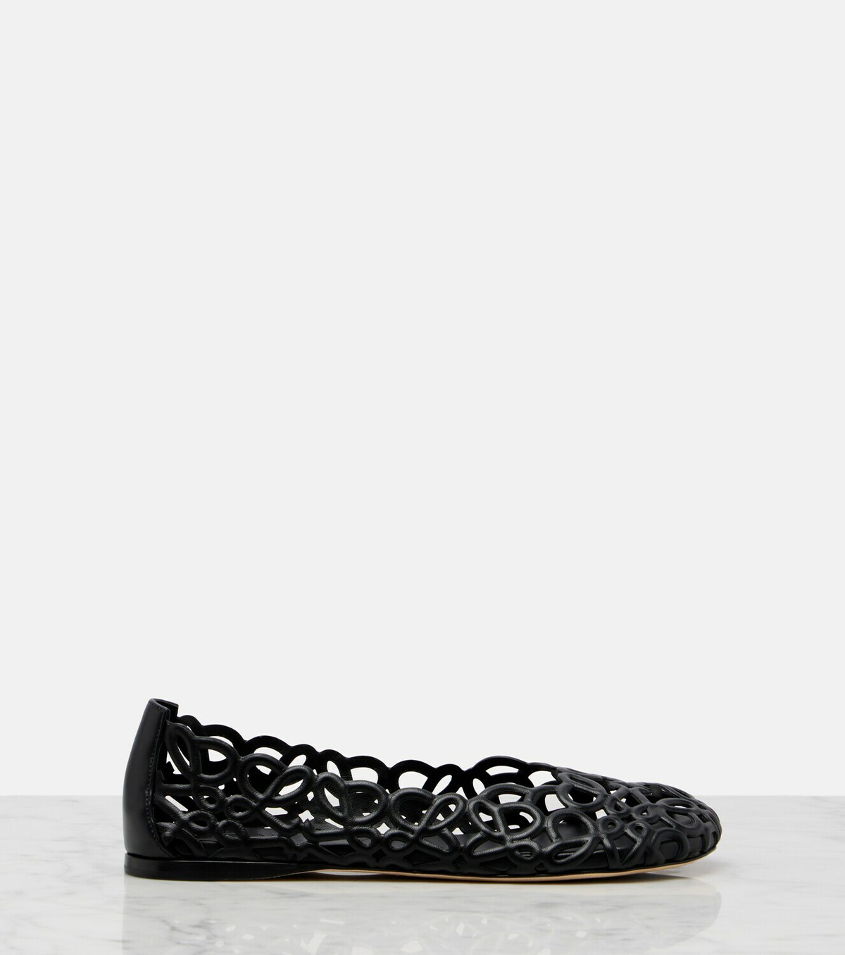 Loewe Petal Anagram leather ballet flats