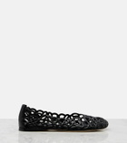 Loewe Petal Anagram leather ballet flats