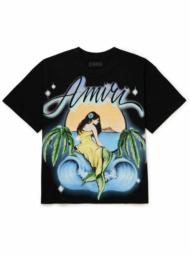 Photo: AMIRI - Oversized Logo-Print Cotton-Jersey T-Shirt - Black