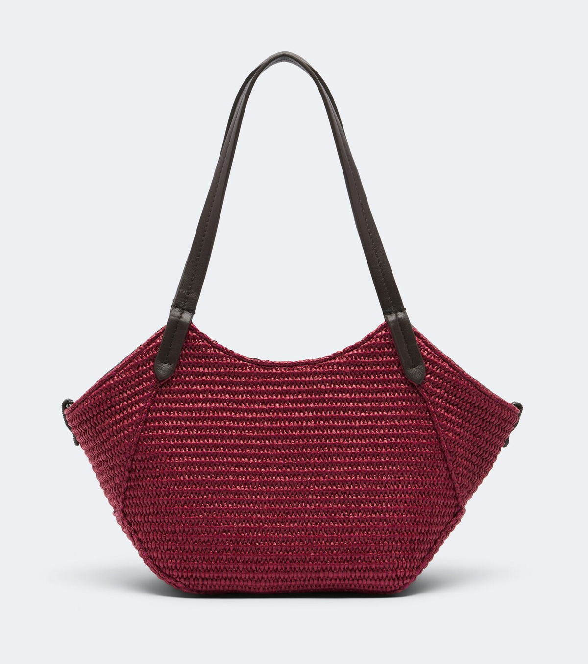 Brunello Cucinelli Monili leather-trimmed raffia-effect tote bag
