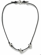 Lanvin - Silver-Tone, Leather and Enamel Necklace