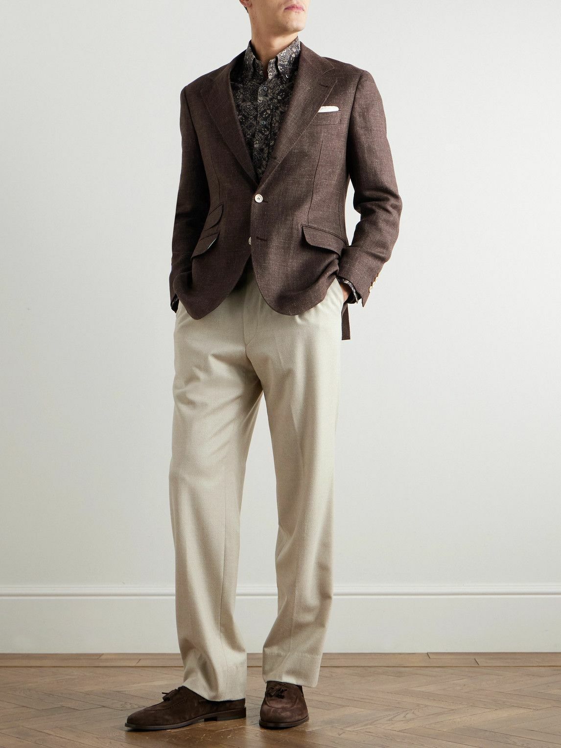 Brunello Cucinelli - Linen, Wool and Silk-Blend Blazer - Brown