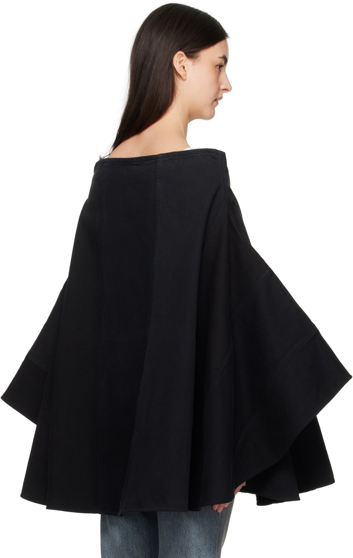Bless Black Nº73 Sweaterponcho Vintage Denim Jacket