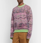 Acne Studios - Klement Layered Tulle and Open-Knit Sweater - Purple