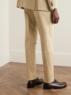 Canali - Straight-Leg Cotton-Blend Suit Trousers - Neutrals