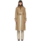Victoria Beckham Beige Fitted Trench Coat