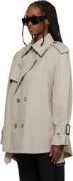 WARDROBE.NYC Taupe Clean Mini Trench Coat