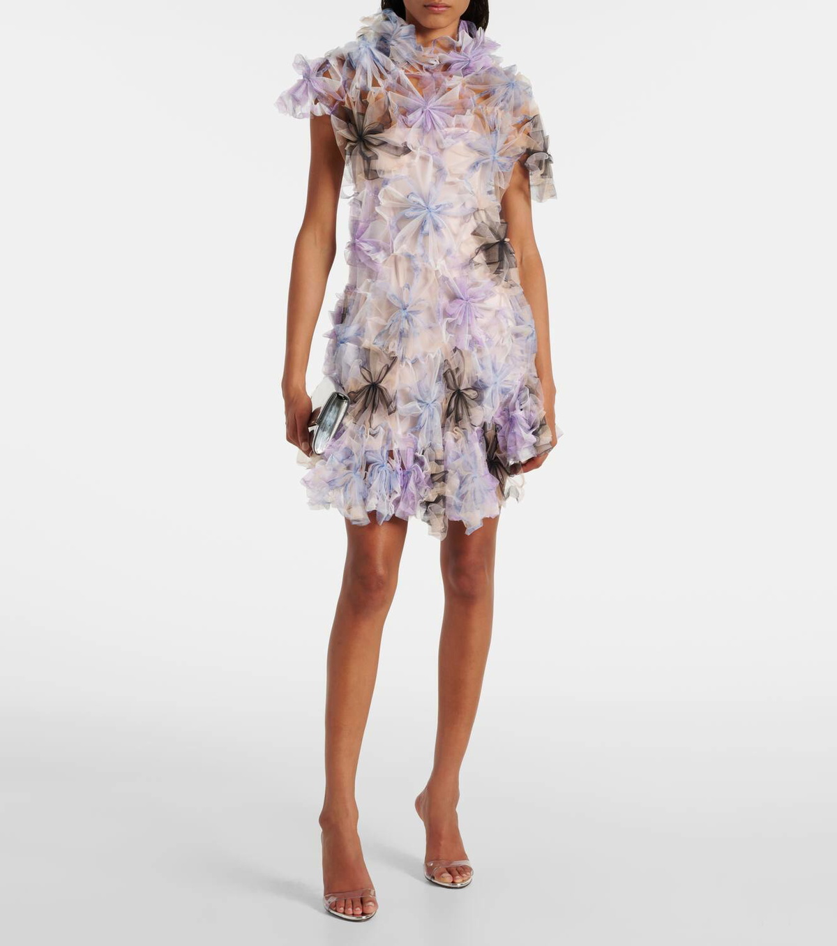 Susan Fang Air-Whirl floral-appliqué minidress