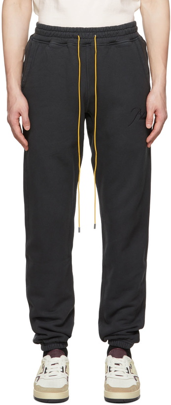 Photo: Rhude Black Embroidered Lounge Pants