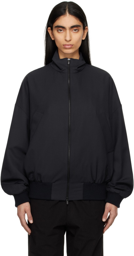 Photo: Fear of God Navy Wool High Neck Track Jacket