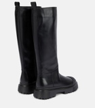 Hogan Leather knee-high boots