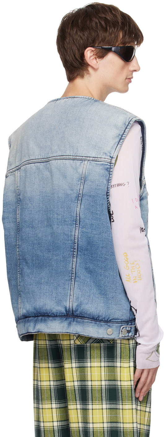 Acne Studios Blue Padded Denim Vest