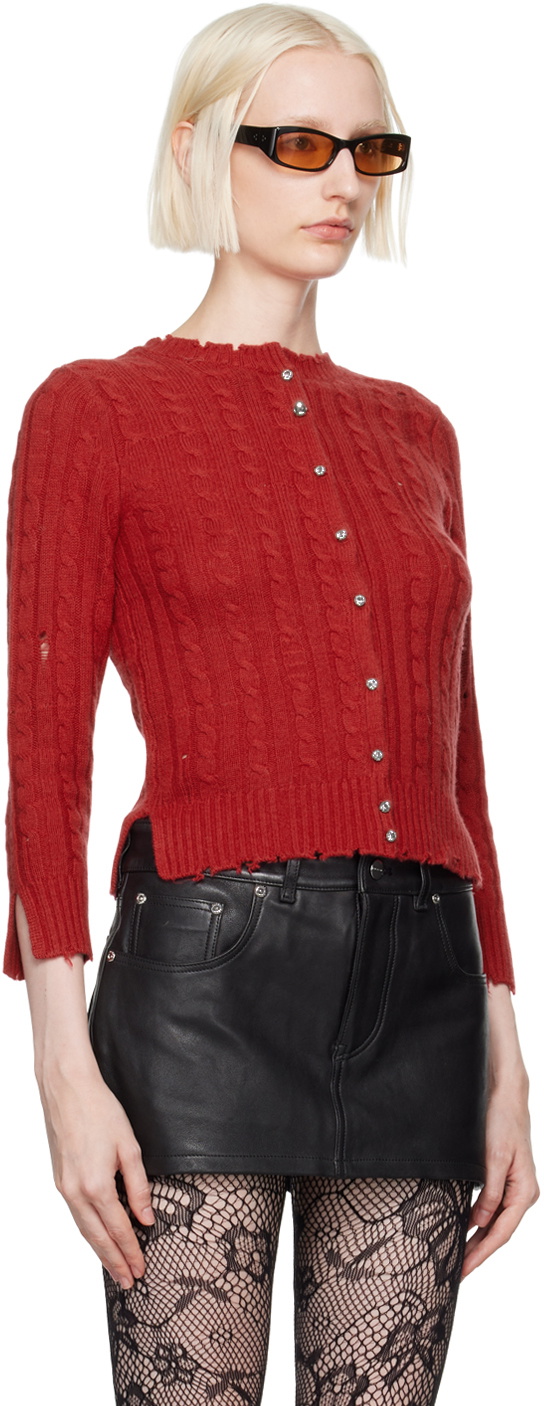 【6万円】MARC JACOBS リブニット　カーディガン Marc Jacobs Red 'The Shrunken Cashmere Cable' Cardigan Marc Jacobs