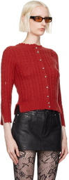 Marc Jacobs Red 'The Shrunken Cashmere Cable' Cardigan