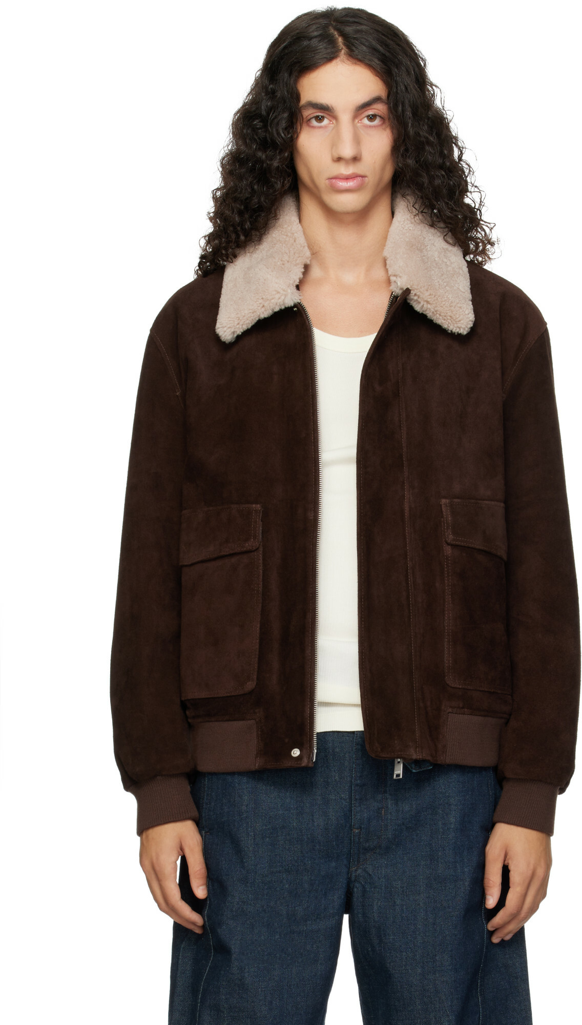 Arma Brown Bari Gritty Suede Jacket